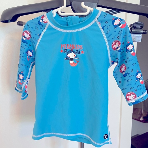 🏄♀️ 🌊 EEUC Ripzpne Toddler Girls T5 Mermaid Swimsuit rashguard top 🩱 - Picture 1 of 6